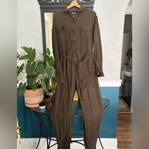 The Kit utility jumpsuit olive green